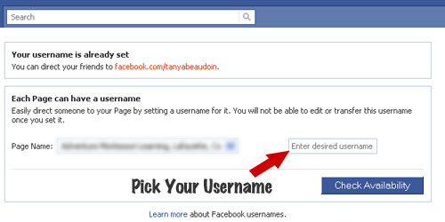 facebook username. It is super easy to set up a personalized Facebook username – while logged 