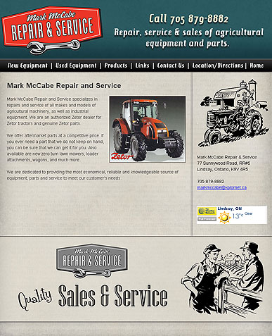 Agricultural Equipment Website Design - Lindsay ON